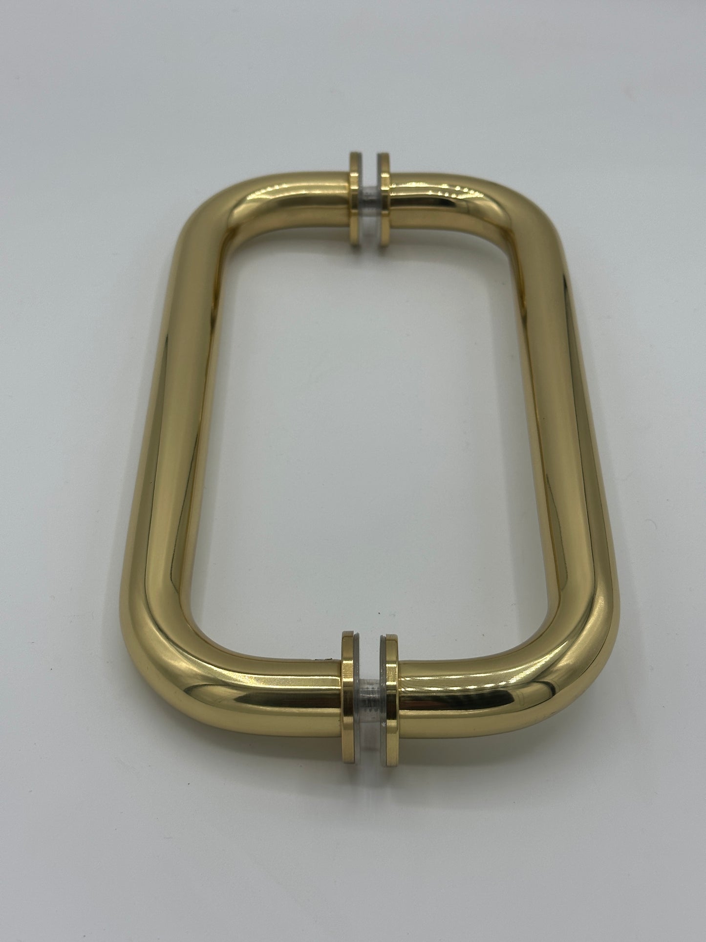 8" Back to Back Pull Handle with Washers POLISHED BRASS for shower and glass doors