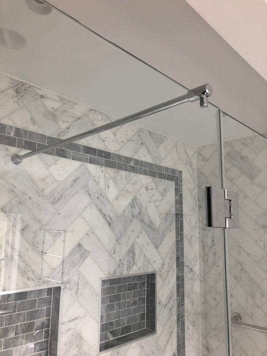 Chrome Wall to Glass Support Bar - 1 Metre - For 10mm & 12mm Glass Shower Screens