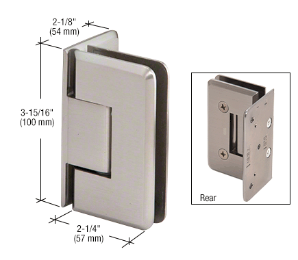 Cologne 044 Wall to Glass Hinge BRUSHED NICKEL