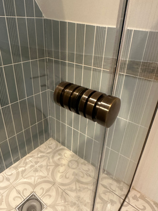 Contemporary Style Back-to-Back Shower Door Knob ANTIQUE BRASS