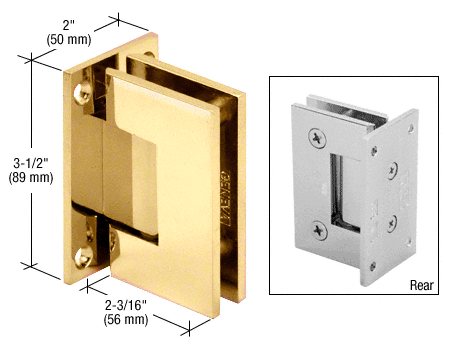 Geneva 037 Wall to Glass Hinge POLISHED BRASS