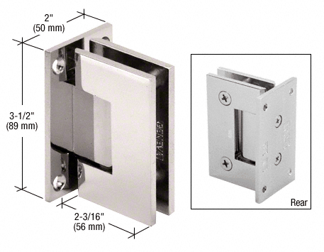 Geneva 037 Wall to Glass Hinge POLISHED NICKEL