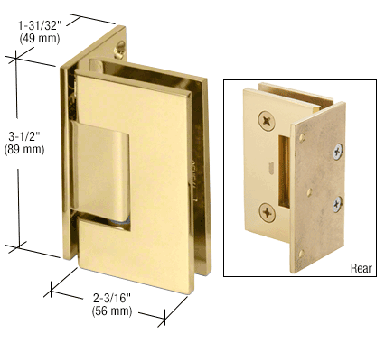 Geneva 044 Wall to Glass Hinge POLISHED BRASS
