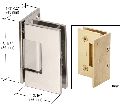 Geneva 044 Wall to Glass Hinge POLISHED NICKEL