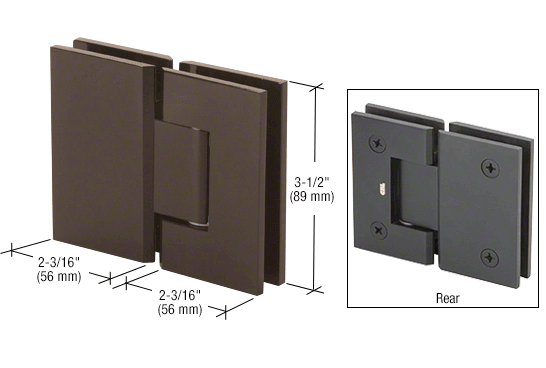 Geneva 180 Degree Glass-to-Glass Hinge OIL RUBBED BRONZE