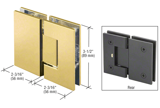 Geneva 180 Degree Glass-to-Glass Hinge POLISHED BRASS