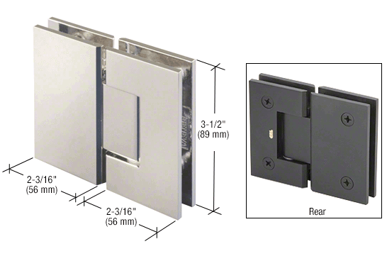 Geneva 180 Degree Glass-to-Glass Hinge POLISHED NICKEL