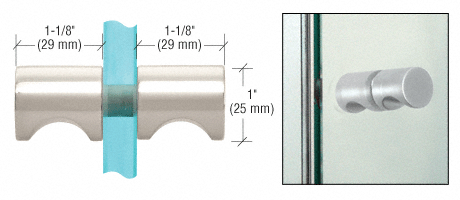E-Z Grip Style Back-to-Back Shower Door Knob POLISHED NICKEL