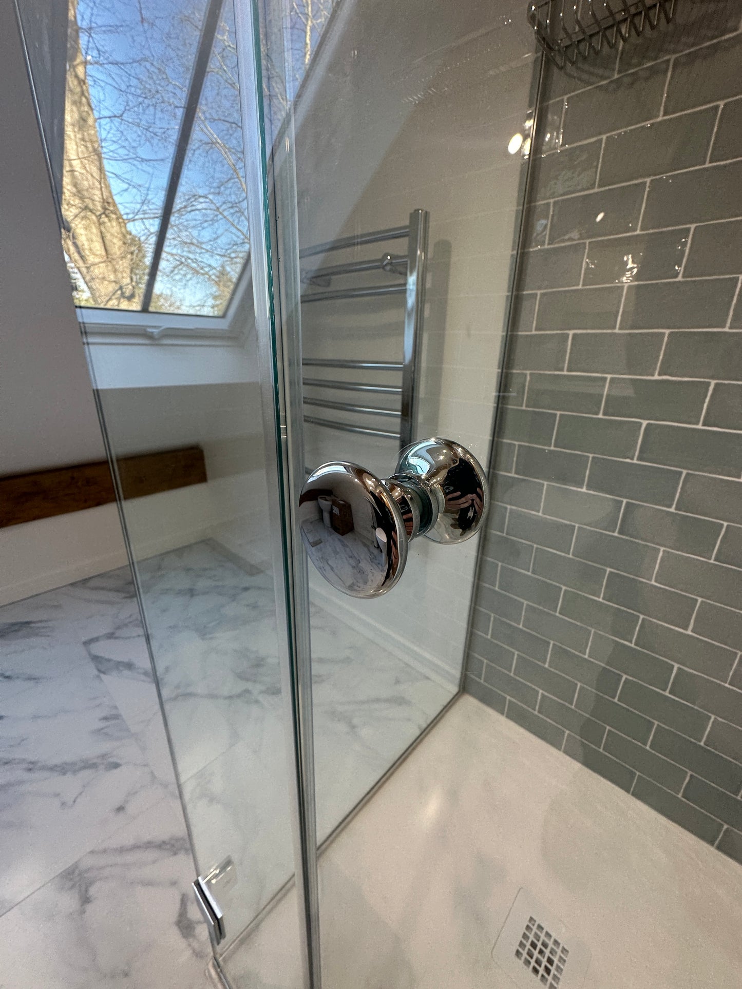 Traditional Style Back-to-Back Shower Door Knob CHROME