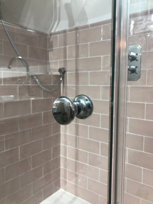 Traditional Style Back-to-Back Shower Door Knob CHROME