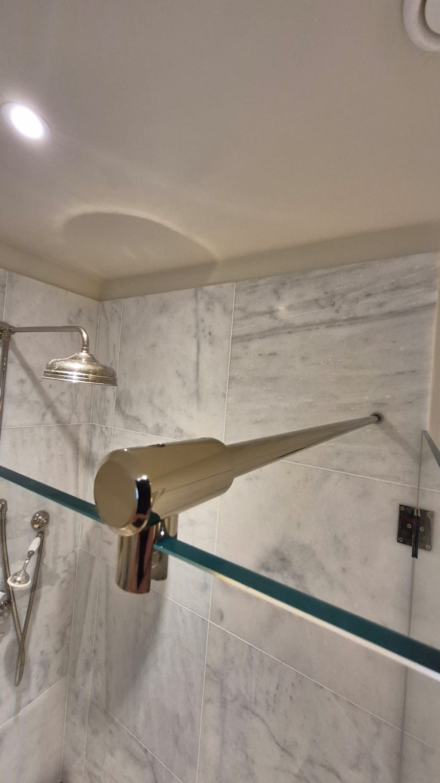 Polished Nickel Wall to Glass Support Bar - 1 Metre - For 10mm & 12mm Glass Shower Screens