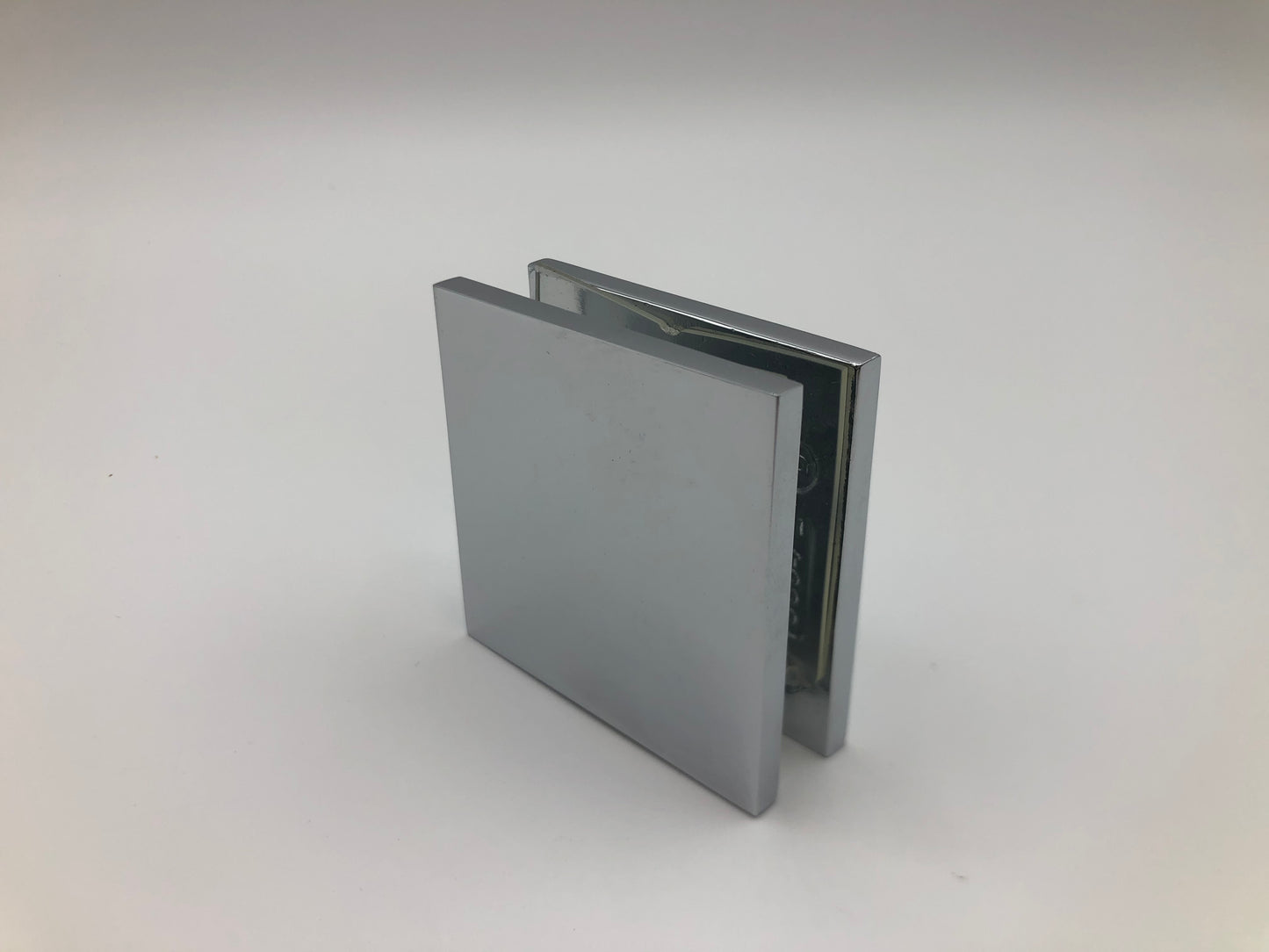 Square Style Fixed Panel U Clamp - Glass Clamp - 8mm to 12mm Glass - Chrome