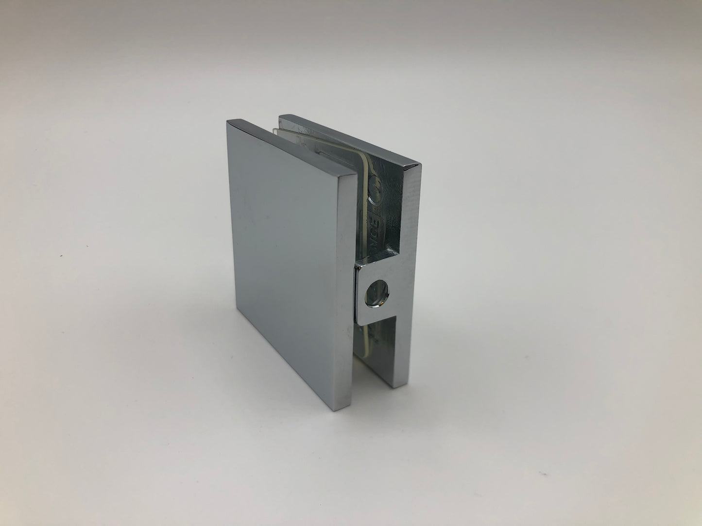 Square Style Fixed Panel U Clamp - Glass Clamp - 8mm to 12mm Glass - Chrome