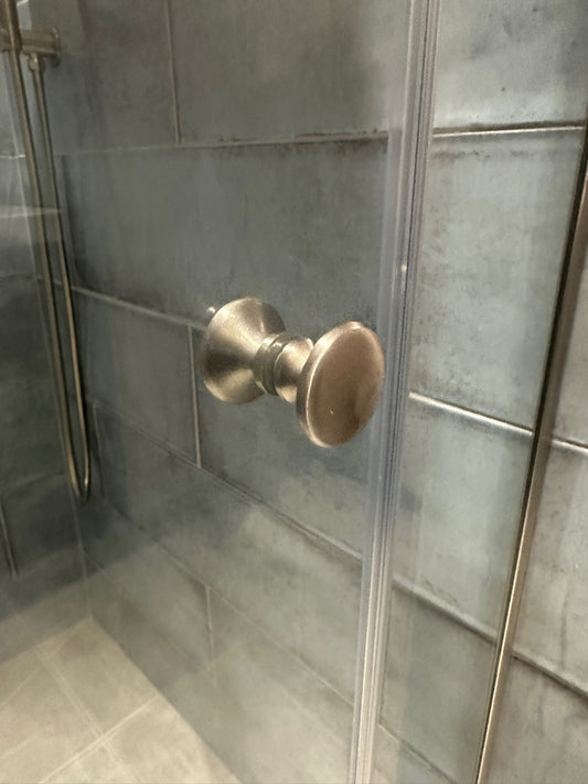 Traditional Style Back-to-Back Shower Door Knob BRUSHED NICKEL