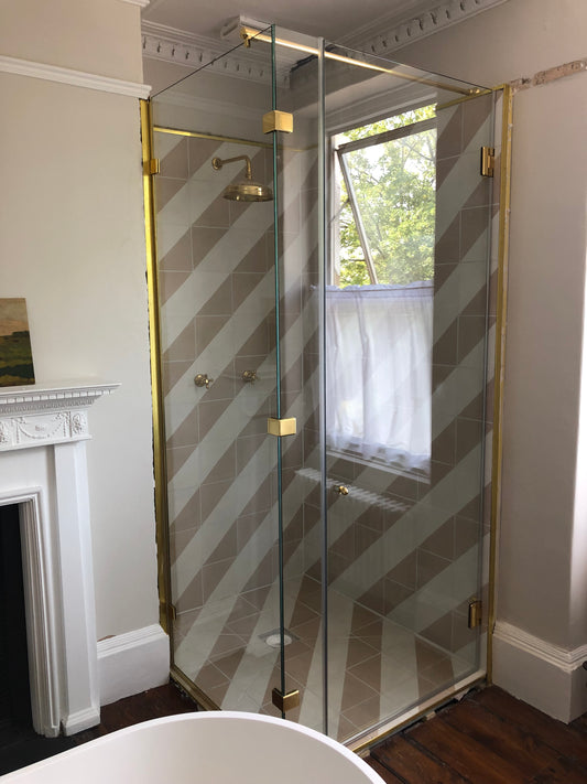 Polished Brass Wall to Glass Support Bar - 1 Metre - For 10mm & 12mm Glass Shower Screens