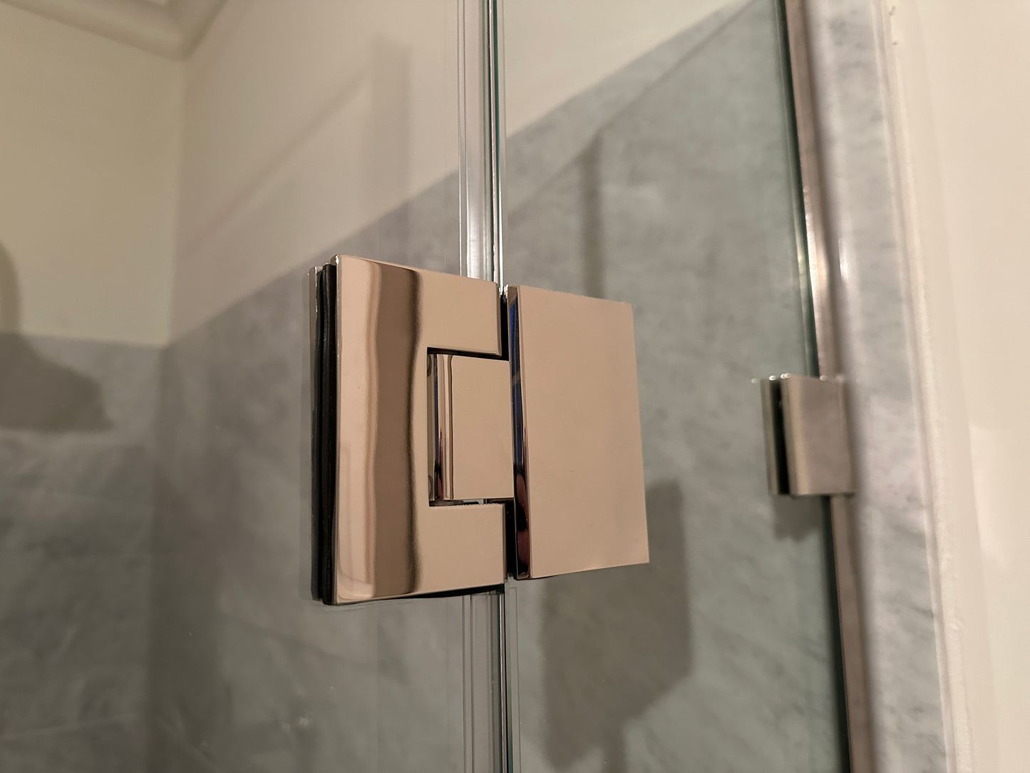 Geneva 180 Degree Glass-to-Glass Hinge POLISHED NICKEL