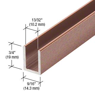 10mm U Channel - 2.41m - Antique Brushed Copper - Suitable for all 10mm Glass Shower Panels, Screens and Bespoke Glass Shower Enclosures