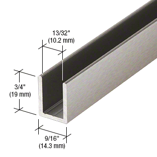 10mm U Channel - 3.66m - Brushed Nickel- Suitable for all 10mm Glass Shower Panels, Screens and Bespoke Glass Shower Enclosures