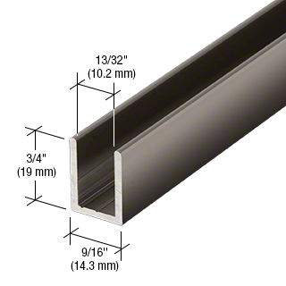 10mm U Channel - 2.41m - Gun Metal - Suitable for all 10mm Glass Shower Panels, Screens and Bespoke Glass Shower Enclosures