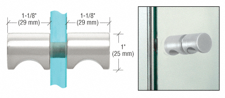 E-Z Grip Style Back-to-Back Shower Door Knob CHROME