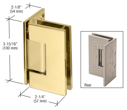 Vienna 044 Wall to Glass Hinge UNLACQUERED BRASS