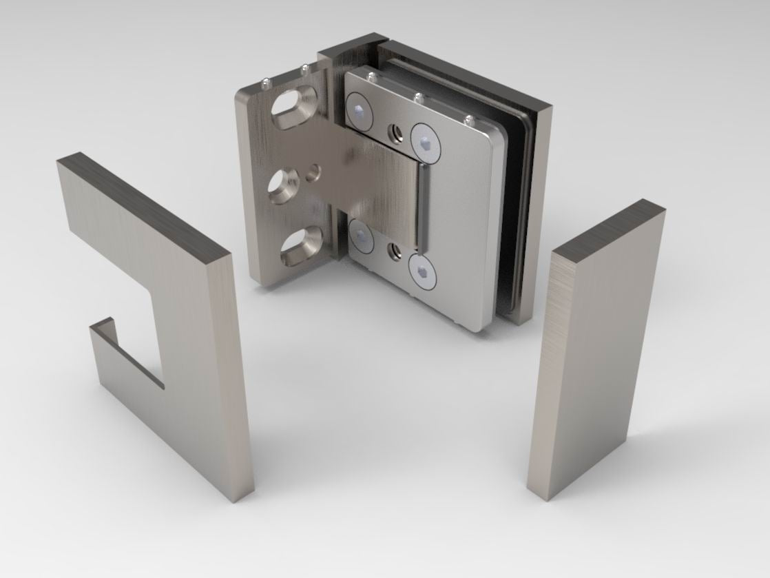 BELLAGIO 344 Wall to Glass Hinge BRUSHED NICKEL