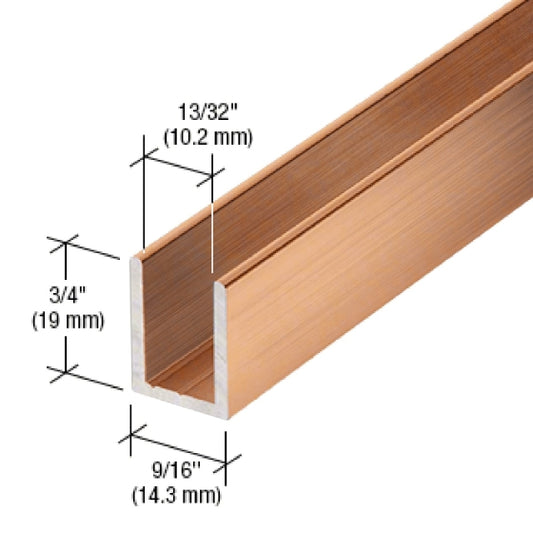 10mm U Channel - 2.41m - Antique Bronze - Suitable for all 10mm Glass Shower Panels, Screens and Bespoke Glass Shower Enclosures