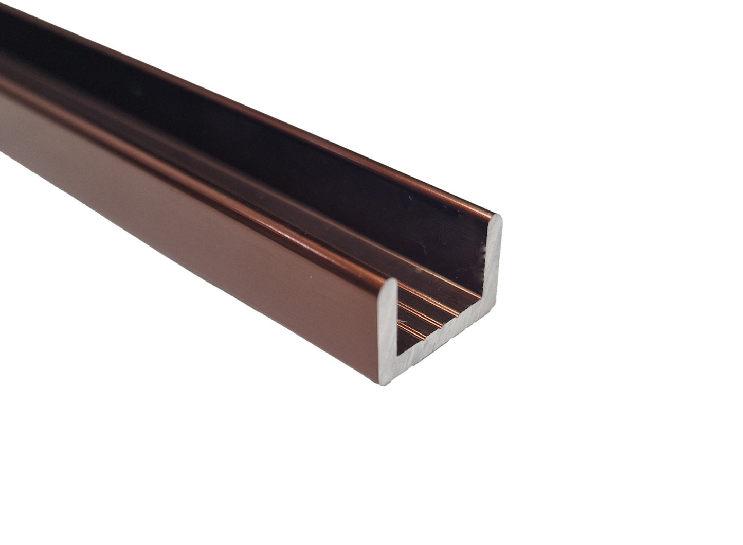 10mm U Channel - Low Profile - 2.41m - Antique Bronze - Suitable for all 10mm Glass Shower Panels, Screens and Bespoke Glass Shower Enclosures