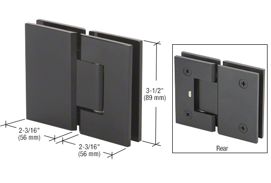 Geneva 180 Degree Glass-to-Glass Hinge MATTE BLACK