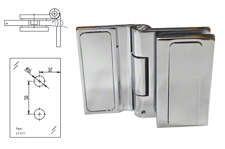 Altea 180 Degree Wall-to-Glass Bi fold in swing Hinge CHROME