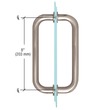 8" Back to Back Pull Handle with Washers in a BRUSHED NICKEL finish