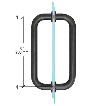 8" Back to Back Pull Handle with Washers MATTE BLACK