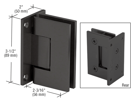 Geneva 037 Wall to Glass Hinge MATTE BLACK