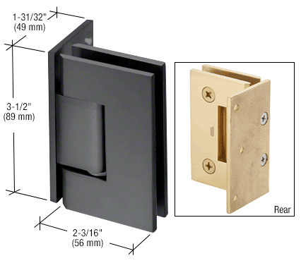 Geneva 044 Wall to Glass Hinge BLACK