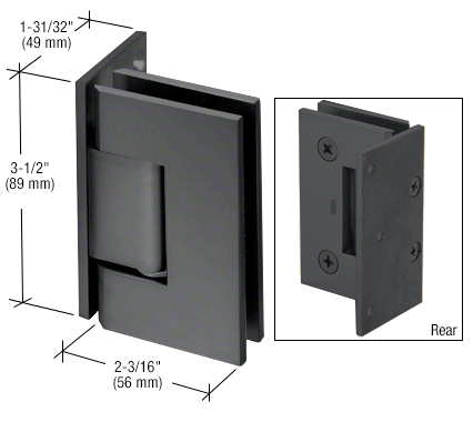 Geneva 044 Wall to Glass Hinge MATTE BLACK
