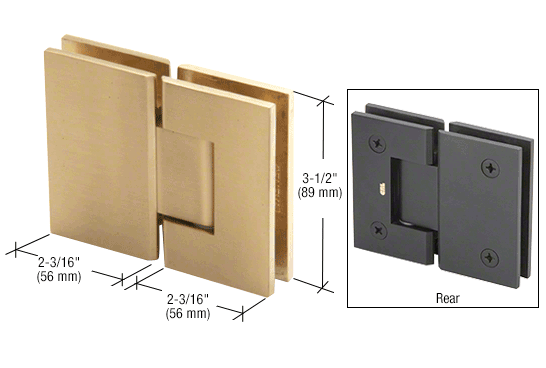 Geneva 180 Degree Glass-to-Glass Hinge SATIN BRASS
