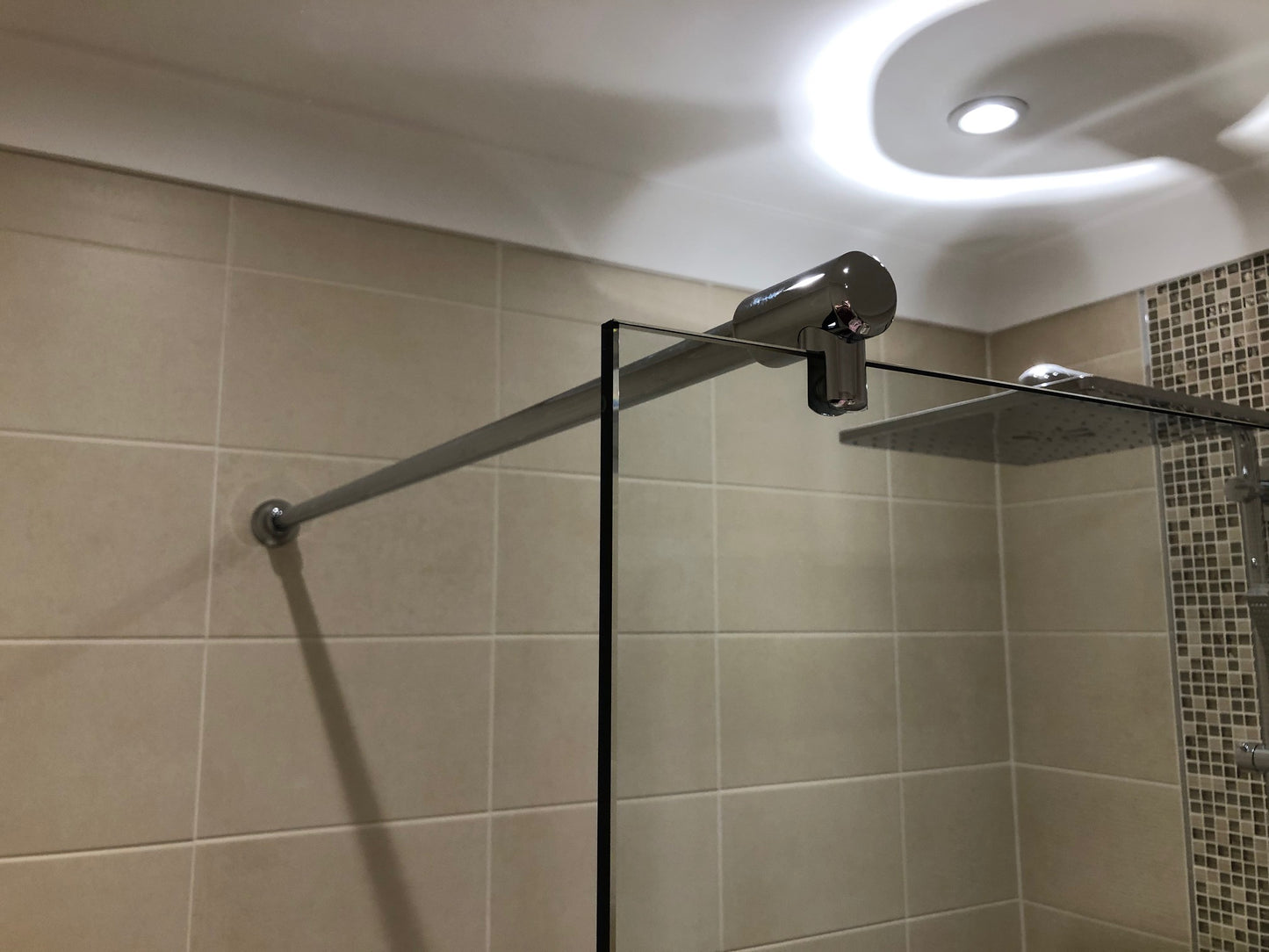 10mm Clear Toughened Glass Fixed Size Shower Screen 800mm x 2000mm