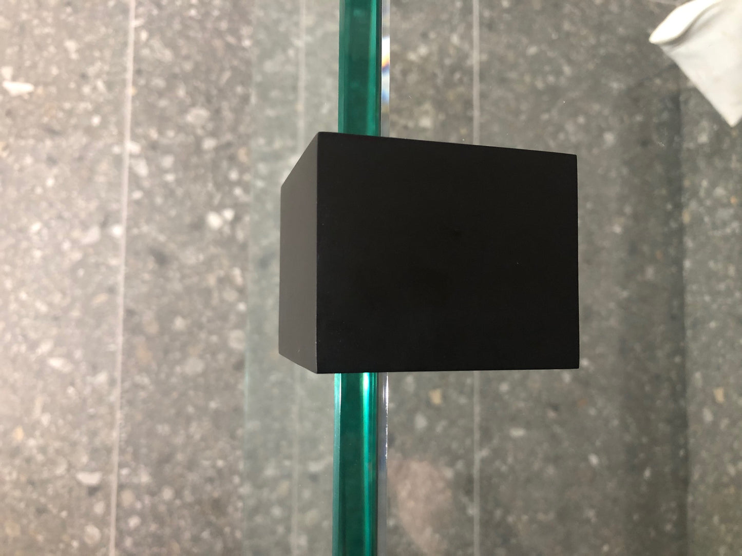 Square 90 Degree Glass to Glass Clamp - Hole in Glass - 10mm and 12mm Glass - MATTE BLACK