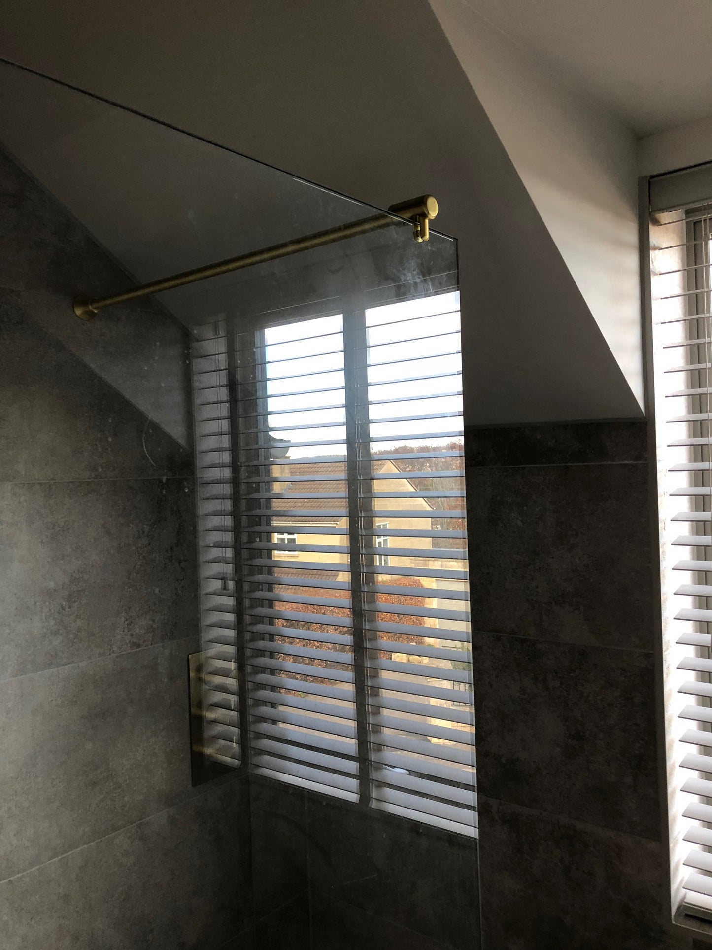 Satin Brass Wall to Glass Support Bar - 1 Metre - For 10mm & 12mm Glass Shower Screens