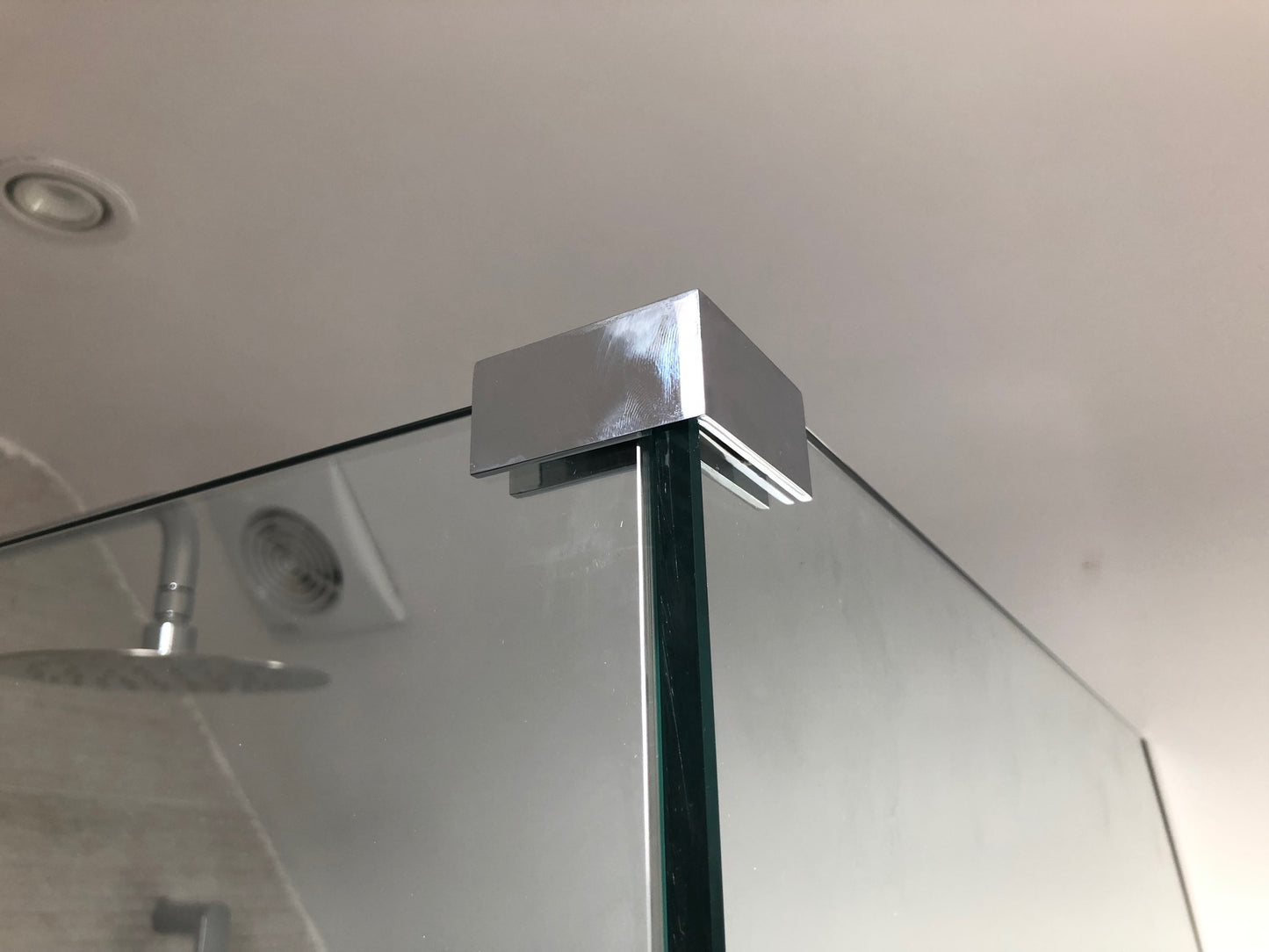 Chrome 90 Degree "Sleeve Over" Glass Clamp - For 8mm to 12mm Glass