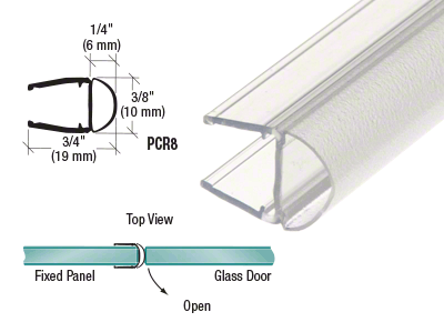 Clear Bulb Seal for 8mm Shower Glass Door