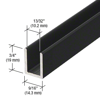 10mm U Channel - 2.41m - Matte Black - Suitable for all 10mm Glass Shower Panels, Screens and Bespoke Glass Shower Enclosures