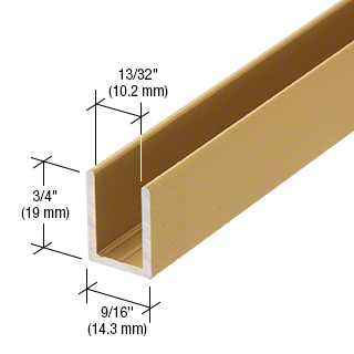 10mm U Channel - 2.41m - Satin Brass- Suitable for all 10mm Glass Shower Panels, Screens and Bespoke Glass Shower Enclosures