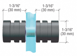 Contemporary Style Back-to-Back Shower Door Knob MATTE BLACK