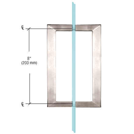 8" Back to Back Square Pull Handle with Washers BRUSHED NICKEL for shower and glass doors