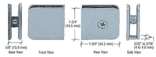 Brushed Nickel Traditional Style Fixed Panel U Clamp - Hole in Glass - 8mm to 12mm Glass