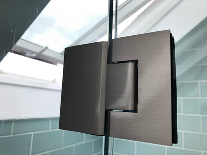 Geneva 180 Degree Glass-to-Glass Hinge Brushed Nickel