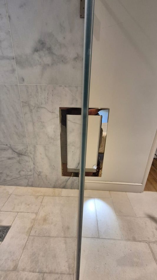 8" Back to Back Square Pull Handle with Washers POLISHED NICKEL for shower and glass doors