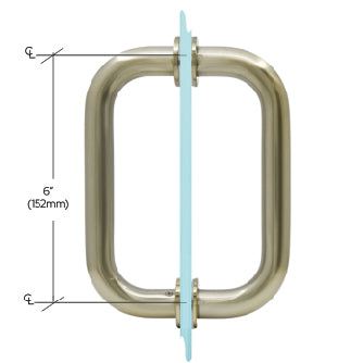 6" Back to Back Pull Handle with Washers BRUSHED BRONZE