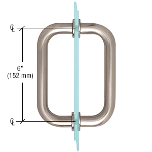 6" Back to Back Pull Handle with Washers BRUSHED NICKEL